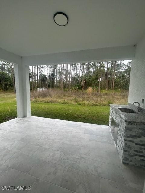 view of patio with sink