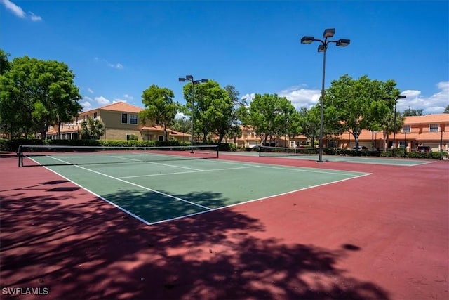 view of sport court with fence