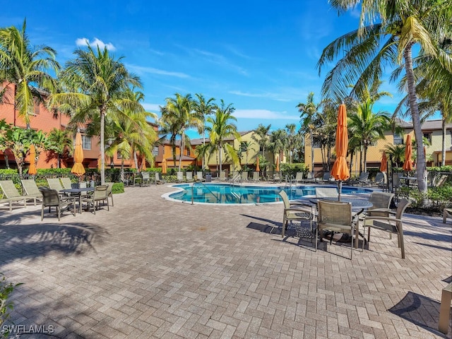 view of pool with a patio