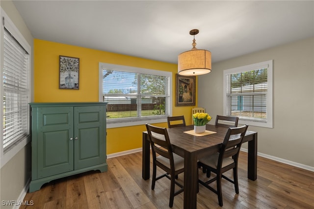 dining area featuring light hardwood / wood-style flooring