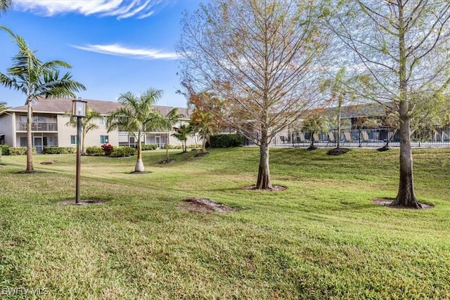 view of community featuring a lawn