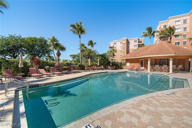 view of pool with a patio