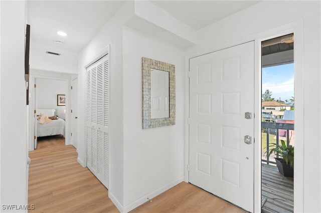 entryway featuring light wood-type flooring