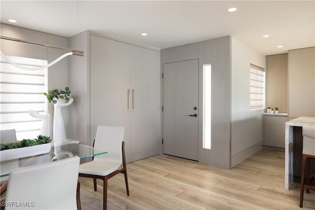 entrance foyer featuring light hardwood / wood-style floors