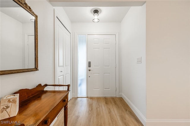 foyer entrance featuring light hardwood / wood-style floors