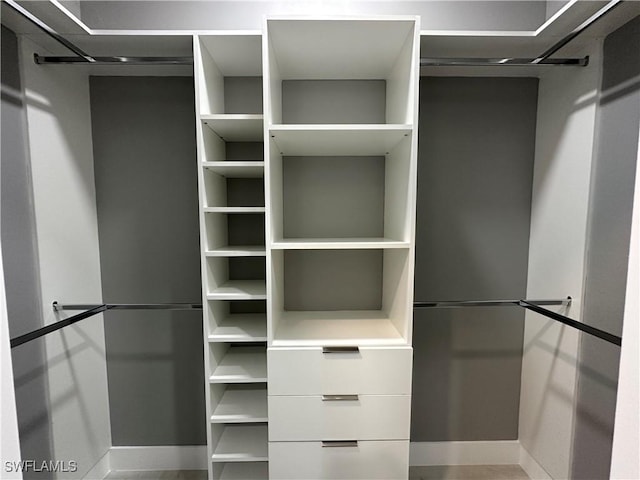 view of walk in closet