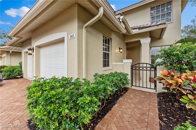 view of home's exterior featuring a garage