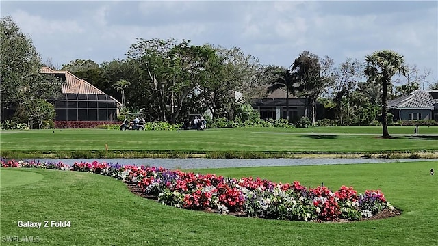 view of community featuring a lawn