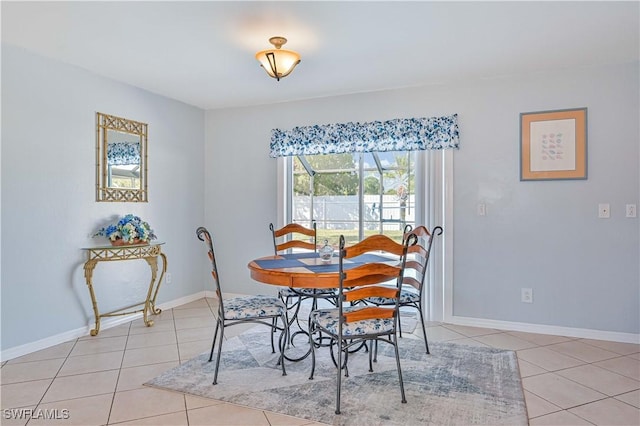 view of tiled dining area