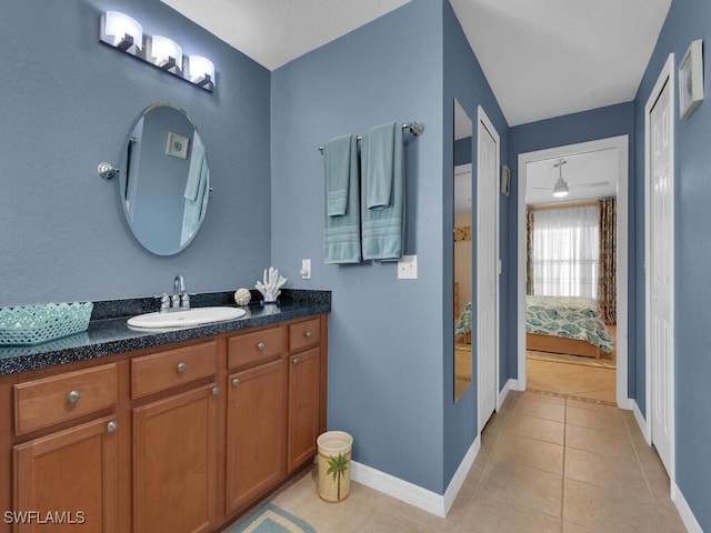 bathroom featuring vanity and tile patterned floors