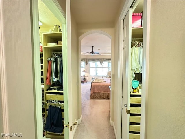 28880 Kiranicola Ct, Bonita Springs, FL 34135 - hall with arched walkways and carpet flooring