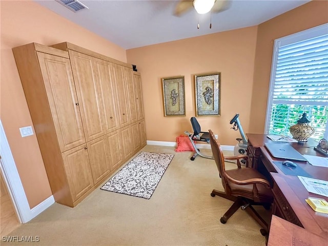 28880 Kiranicola Ct, Bonita Springs, FL 34135 - office space featuring light carpet, ceiling fan, and baseboards