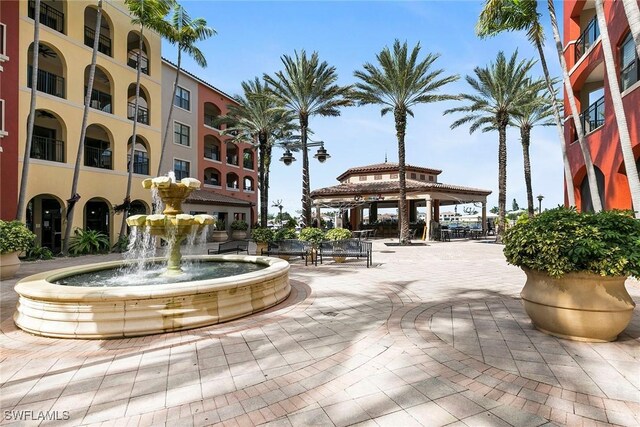 view of property's community with a gazebo