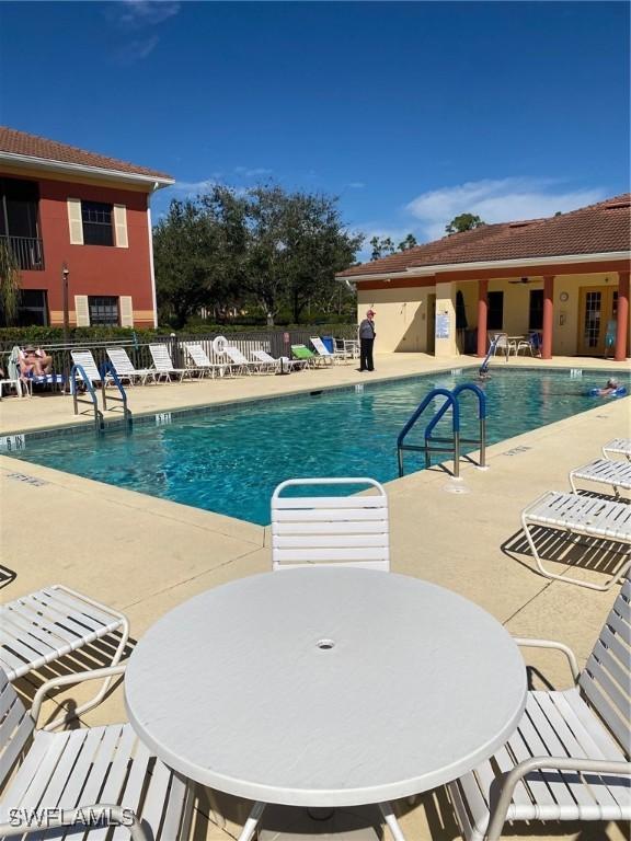 view of pool featuring a patio