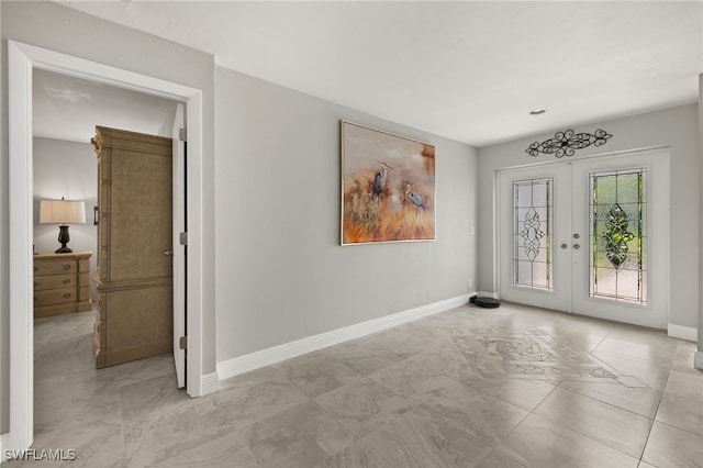 interior space with french doors