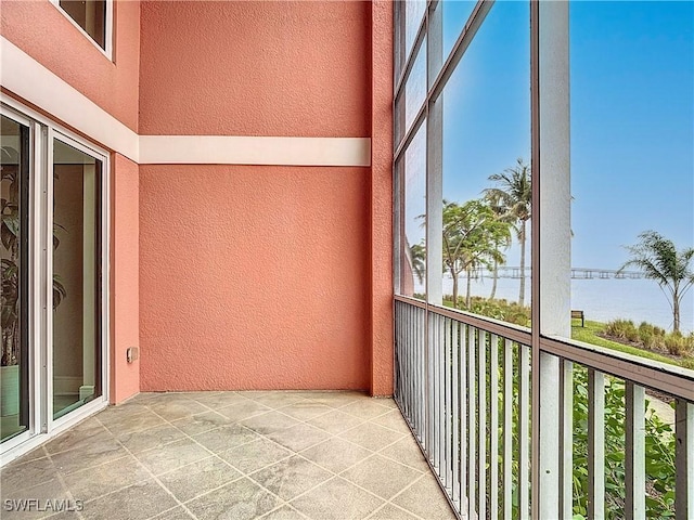 balcony with a water view