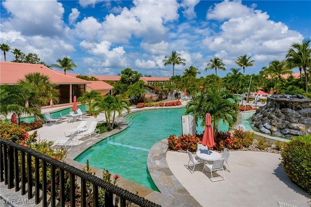 view of pool with a patio