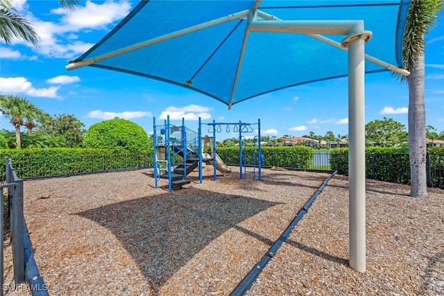 communal playground with fence