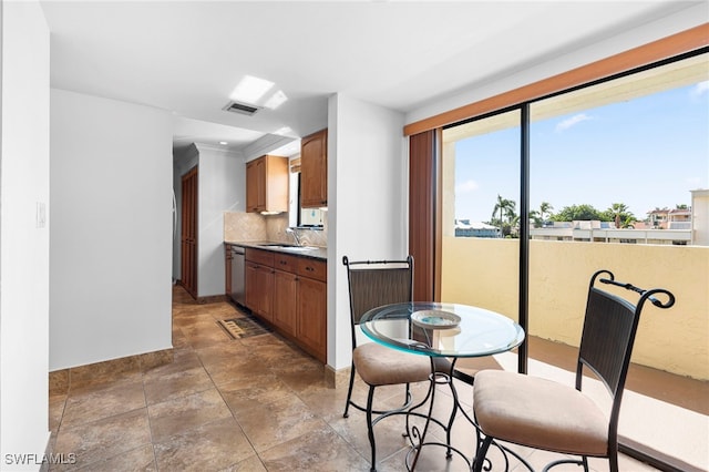 dining room with sink