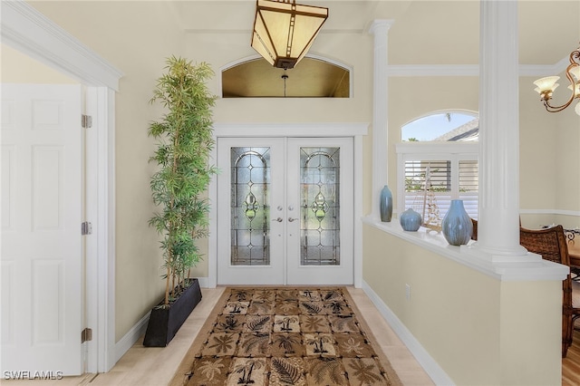 entrance to property with french doors