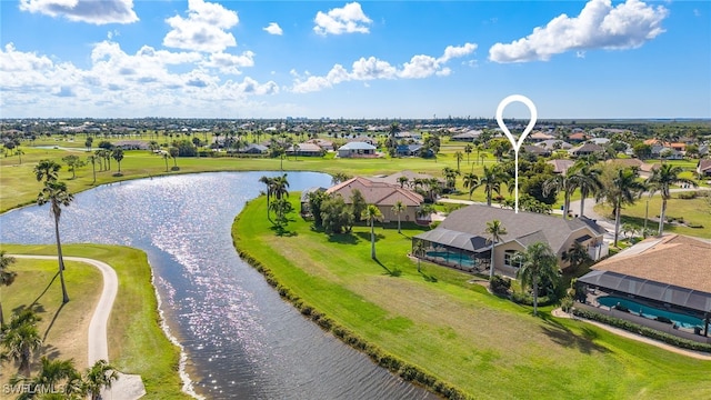 11860 Princess Grace Ct, Cape Coral, FL 33991 - drone / aerial view with a water view