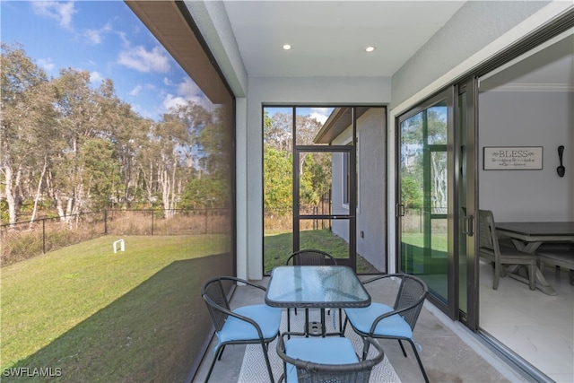 view of sunroom