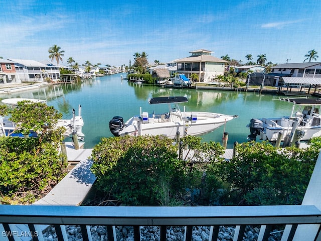 water view featuring a boat dock