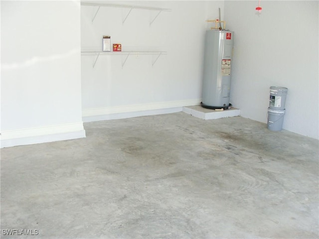 garage with water heater