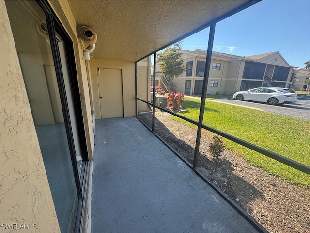 view of unfurnished sunroom