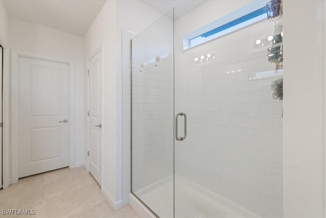 bathroom featuring walk in shower