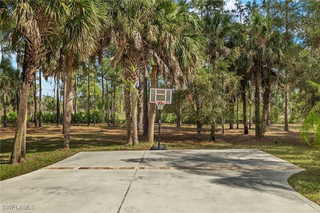 view of patio / terrace featuring basketball court