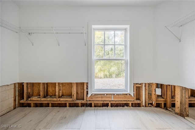 walk in closet featuring wood-type flooring