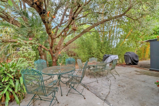 view of patio / terrace with a grill