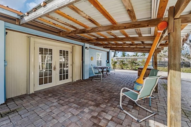 view of patio / terrace featuring french doors