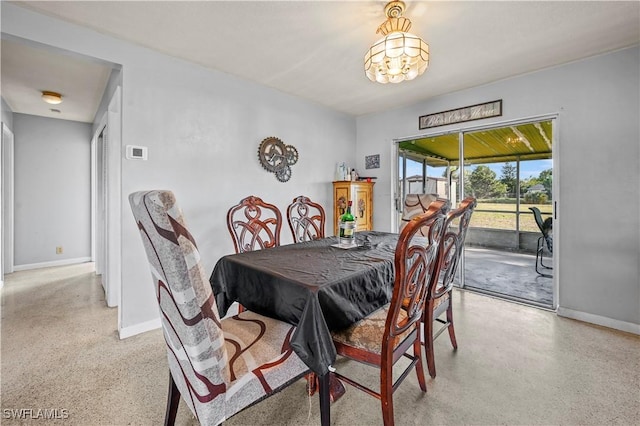 view of dining room