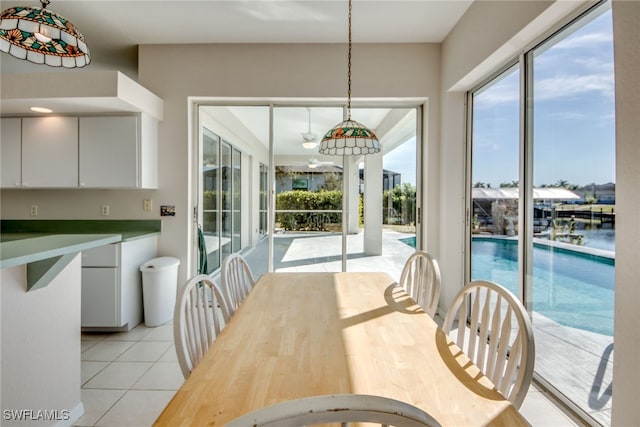 view of tiled dining room