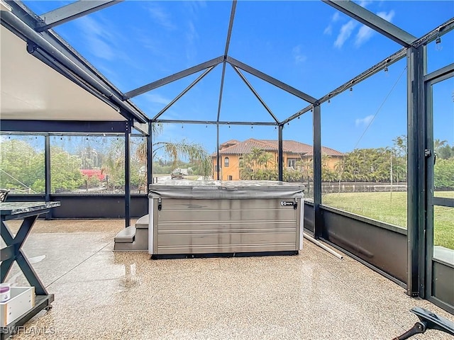 view of unfurnished sunroom