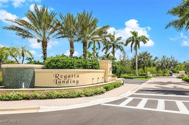 view of community sign