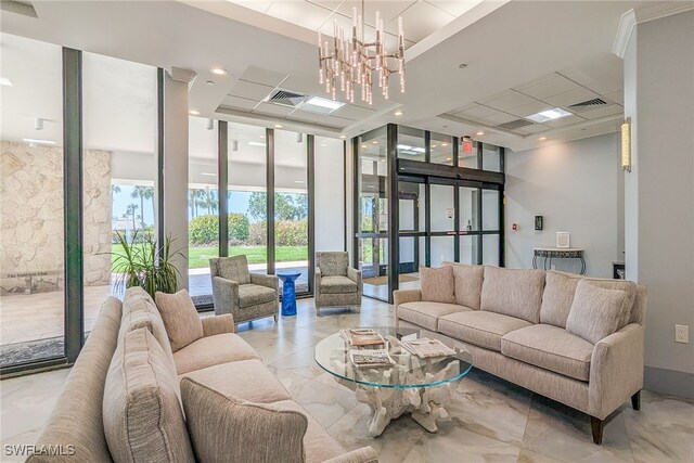 building lobby with visible vents