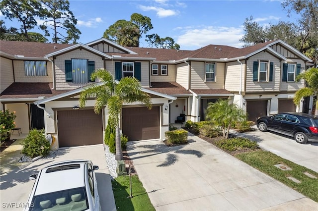 view of property featuring a garage