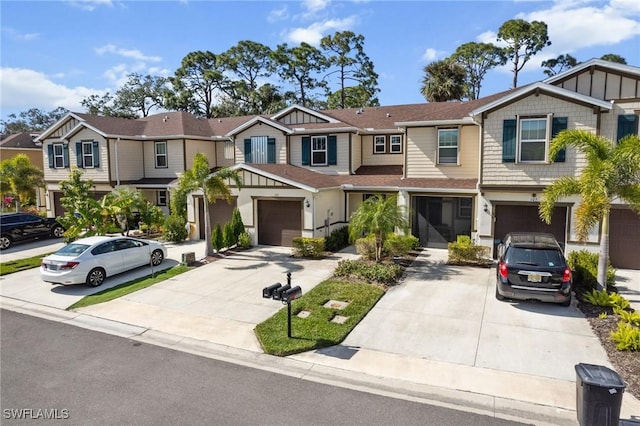 view of property with a garage