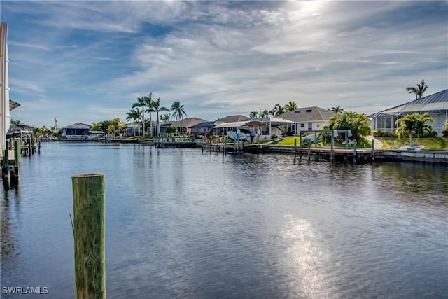 water view with a dock