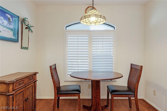 dining space featuring light hardwood / wood-style floors