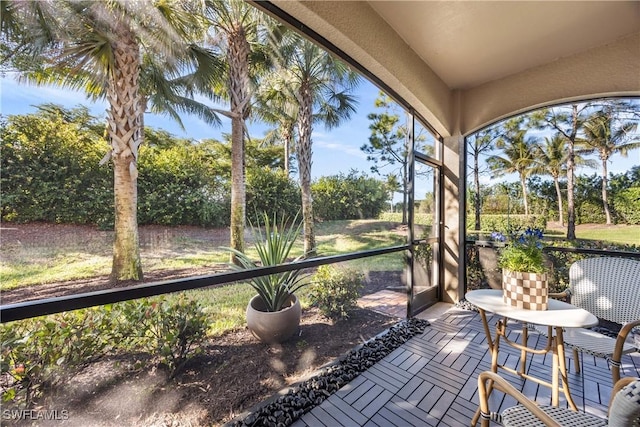 view of unfurnished sunroom