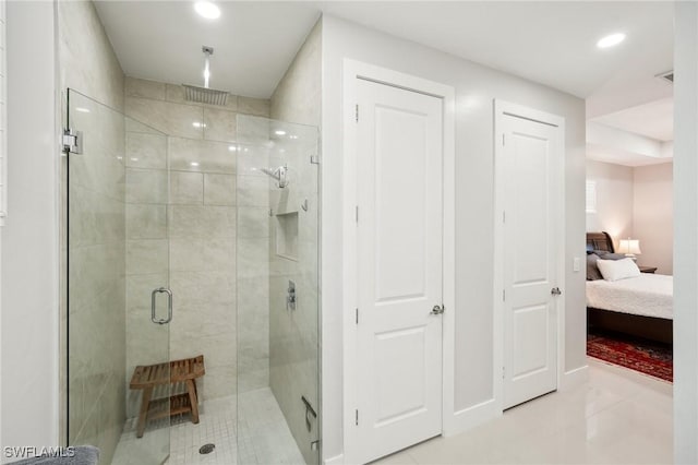 bathroom featuring walk in shower