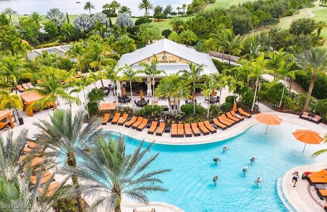 view of pool with a patio area