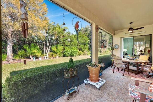 view of patio / terrace with ceiling fan