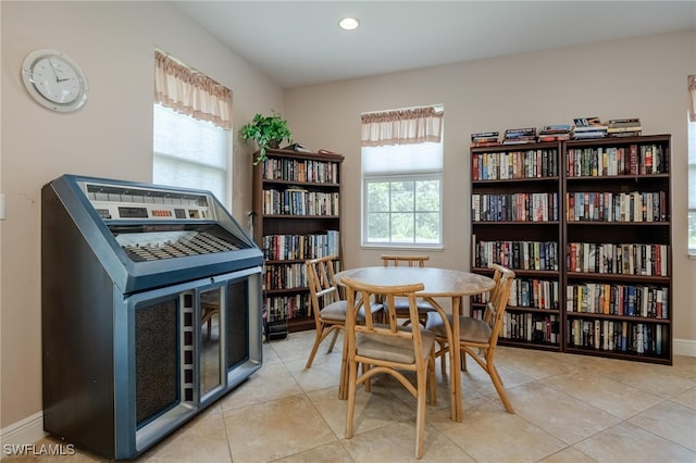 interior space with light tile patterned floors