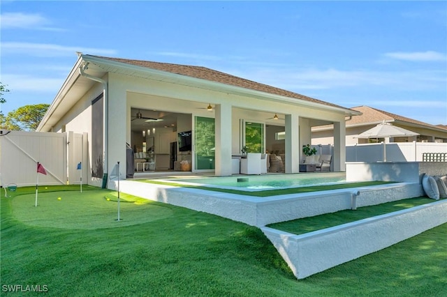 back of house with a patio area