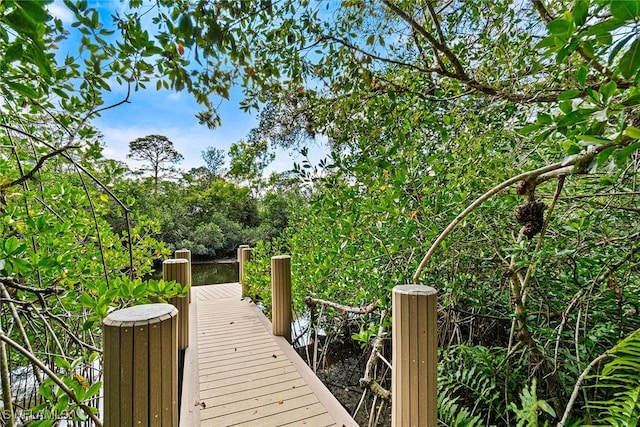 view of dock area